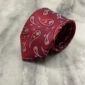 Corbata de Seda Roja con Paisley de Lujo para Hombre, Corbata de Diseñador Premium, Elegante para Bodas, Negocios, Fiestas, Oficina, Accesorio Clásico - Product Image 2