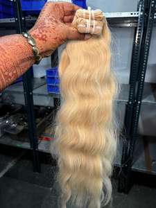 Extensiones de Cabello Humano Rubio Ondulado y Liso Natural, Ligeras y Ecológicas, en Paquete a Granel - Product Image 3