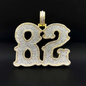 จี้พระจันทร์ดาวประดับเพชร CZ แบบคริสเตียนฮิปฮอป ดีไซน์พิเศษ - Product Image 1