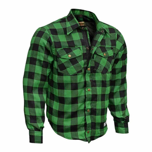 Green Black Checkered Flannel <b>Shirt</b> Men's Long Sleeve Cotton Autumn Casual Top High Quality Customized Kevlar <b>Shirts</b> - Product Image 3