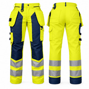 Pantalon de travail haute visibilité pour la sécurité routière, léger, avec bandes réfléchissantes, fermetures éclair aux jambes, cordon de serrage, équipement de pluie haute visibilité du Pakistan - Product Image 1