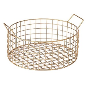 Latest Round Hamper Bag with <b>Flower</b> Design <b>for</b> Wedding Storages Metal Wire Mesh Hamper <b>Basket</b> <b>for</b> Gifts Storage - Product Image 1