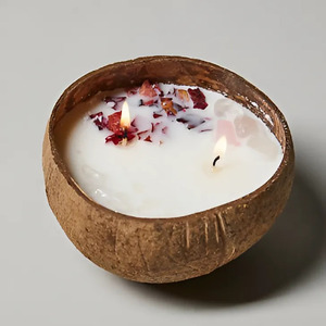 Vente en gros Vietnam Bol en coquille de noix de coco biologique Forme personnalisée multitype pour décoration parfumée à usage domestique Prix bon marché Autres bougeoirs - Product Image 1