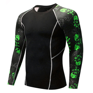 Customize Your Own Logo Sublimated Full Sleeve MMA BJJ Rash Guard <b>Compression</b> <b>Shirt</b> Eco-Friendly Anti Bacterial UPF50 - Product Image 3