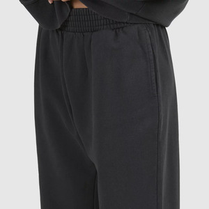 Conjunto Deportivo de Sudadera y Pantalones Extra Grandes para Mujer, Color Negro, Cuello Redondo, Manga Larga, Corte Holgado, Color Sólido, Ropa Casual de Otoño con Si - Product Image 6