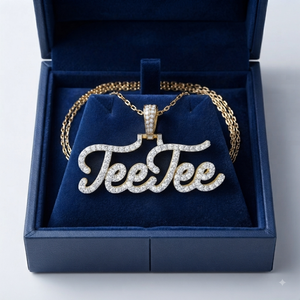 Trendy Hip Hop 10K solid gold jewelry Custom Iced Cursive <b>Initial</b> Letter Name Pendant <b>Necklaces</b> Charms Moissanite Diamond Unisex - Product Image 6