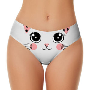 Cómodas bragas de encaje de algodón para mujer, ropa interior sexy transpirable, bragas de bikini de tela tejida, cintura alta, logotipo personalizado, para uso diario - Product Image 6