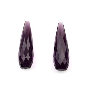 Excelente corte púrpura amatista cuarzo 10x30mm facetado gota larga Briolette corte lágrimas perforadas para la fabricación de joyas piedras preciosas sueltas - Product Image 1