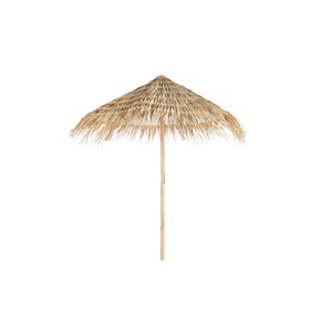 Tropiccal Palm Leaf Parasol with Rustic Bamboo Pole - Splice Pole Thatched <b>Patio</b> <b>Umbrella</b> with Center Connector - Product Image 1