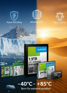 SSD Industri Swissbit Seri N-2000 M.2 PCIe 3.1 3D TLC 60GB hingga 480GB untuk Penggunaan Server - Product Image 3