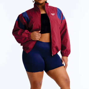 Women Nylon Lightweight Zip Up Windbreaker <b>Jacket</b> Sporty Custom Panel Design OEM Activewear Outerwear Bulk Supplier Manufacture - Product Image 1