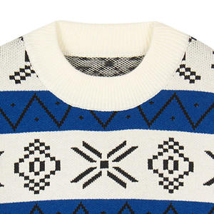 Men's Winter <b>Pullover</b> <b>Sweater</b> Thickened Fleece Warm Round Neck Long Sleeve Anti-Wrinkle Front Logo-Woven Winter Apparel - Product Image 4