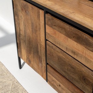 Aparador Industrial Vandana Pebble Stellar con 3 Cajones y 2 Puertas para Almacenamiento y Decoración Moderna del Hogar - Product Image 4