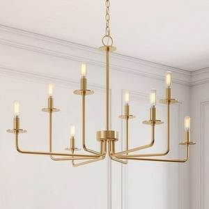 Lustre moderne en laiton, fer et verre, forme florale géométrique, luminaire de plafond pour salon, décoration intérieure, design durable - Product Image 1