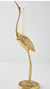 Antique Brass Crane Candle Stand Sculpture with Tealight Holder on Back, Elegant handicr <b>Decor</b> for Home, Hotel, and Event <b>Spaces</b> - Product Image 6