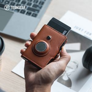 TILONSTAR TC126 Nouveau produit : Portefeuille tendance en cuir avec étui en aluminium escamotable, porte-cartes RFID et emplacement pour AirTag - Product Image 4
