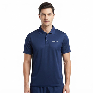 Polo de sport d'été à manches courtes taille standard pour homme, polo de golf personnalisé avec logo pour homme en bleu marine - Product Image 6