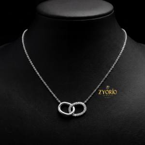 Collar con Colgante de Diamantes en Círculo Entrelazado de Lujo Premium, Plata de Ley 925, Joyería para Mujer, Compromiso, Fiesta, Boda, Aniversario - Product Image 3