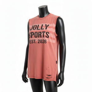 เสื้อกล้ามผู้หญิง ผ้าคอตตอนเจอร์ซีย์พรีเมียม สีคอรัลพีช เนื้อผ้านุ่ม พิมพ์ลายสกรีน โลโก้สั่งทำ เสื้อผ้าฝ้ายผู้หญิงแบบไม่มีแขน - Product Image 4