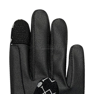 Black Equestrian <b>Gloves</b> Silicone Heart Print Leather Touchscreen Fingers Unique Non Slip Unisex Riding <b>Gloves</b> - Product Image 3