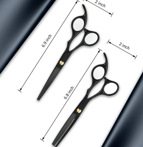 Ciseaux de coiffure professionnels colorés pour la coupe et l'éclaircissement des cheveux, kit complet avec peigne et ensemble de ciseaux effilants - Product Image 4