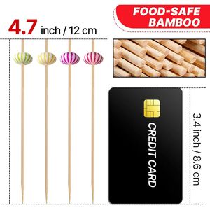 Handmade 100ct Multicolor Bamboo Cocktail Picks 4.7\" Pumpkin <b>Toothpicks</b> - Product Image 4