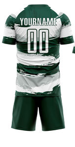 Uniforme de football unisexe de qualité supérieure, nouvelle mode, respirant, anti-humidité, col en V, manches courtes, imprimé par sublimation, entièrement personnalisé - Product Image 3