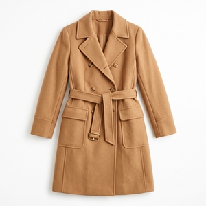 Women's Winter <b>Belted</b> <b>Wool</b> <b>Coat</b> Classic Warm Elegant Long <b>Coat</b> OEM ODM Wholesale Factory Private Label Low MOQ - Product Image 3