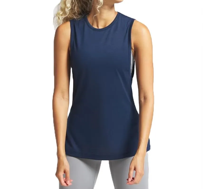 Custom Women Jersey Workout Tank Tops Breathable Quick Dry Gym Fitness Yoga Running Sleeveless Athletic Front Logo Tank Top