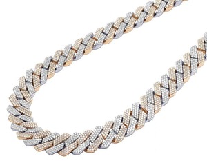 Elegant Silver Plated Cuban Link <b>Chain</b> with Moissanite Diamonds Classic <b>Iced</b> <b>Out</b> Necklace Jewelry for Mens - Product Image 4