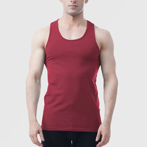 Camiseta sin Mangas de Punto con Cuello Redondo, Color Rojo Sólido, Estilo Casual para Hombre, Harry Johnson Production - Product Image 3