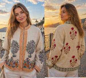 Premium 100% Cotton TNT Block Printed Jacket | Handmade Traditional Ethnic Quilted Jacket | for unisex - Product Image 1