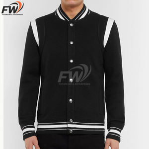 Nuevas chaquetas de hombre estilo streetwear con mangas de cuero, chaqueta superior para hombre, chaqueta de cuero y lana de calidad para hombre. - Product Image 3