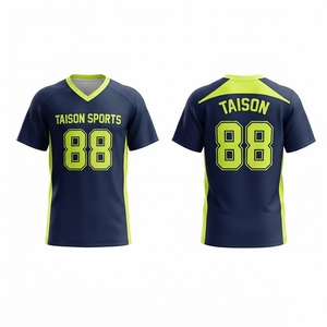 Camiseta de Lacrosse para Hombre, Malla de Poliéster Premium de 150 GSM, Azul Marino y Verde Lima, Talla Grande, Personalizada con Impresión por Transferencia de Calor, Deportiva - Product Image 1