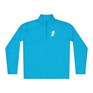 เสื้อสเวตเชิ้ตสีขาวแบบ unisex คอซิปสีฟ้ากรมท่า ปักลายที่คอเสื้อ แขนยาว สวมใส่สบาย เหมาะสำหรับธุรกิจและแฟชั่น - Product Image 1