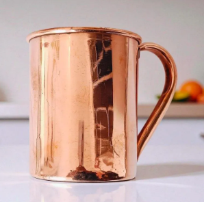 Copper Surface Smooth <b>Plain</b> Shiny Polish Water <b>Mug</b> Cup Metal Handle Heavy Duty Solid Copper Therapeutic Health <b>Mug</b> - Product Image 4