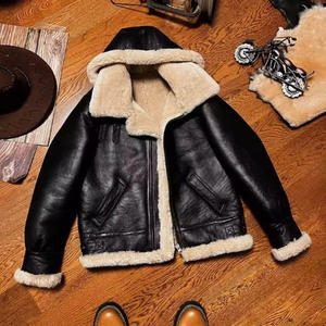 Chaqueta de cuero de oveja genuina personalizada de alta calidad, diseño clásico, ligera y de moda para hombre. - Product Image 3