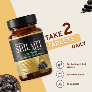 Capsule de Shilajit pure et biologique Exportateur en vrac de qualité supérieure Complément alimentaire puissant Antioxydant - Product Image 3
