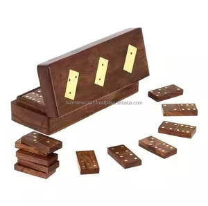 Fábrica al por mayor profesional ecológico de alta calidad Domino doble 56 Set caja de madera soporte personalización pedidos al por mayor - Product Image 5