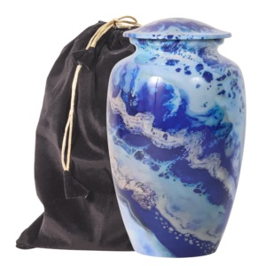 Rustic Cremation Urn <b>For</b> Adult <b>Ashes</b> Preservation With Handmade Engraved Surface And Durable Metal Material - Product Image 1