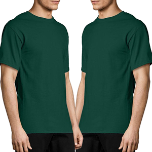 เสื้อยืดผู้ชายสีเขียวล้วน ผ้าฝ้าย คอกลม แขนสั้น ทรงปกติ สไตล์ลำลอง ผ้าเจอร์ซีย์ถัก ดีไซน์เรียบ - Product Image 6