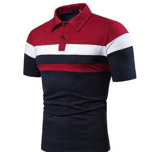 เสื้อยืดลายทางโปโลสำหรับผู้ชายเสื้อยืดปักลายและปรับแต่งโลโก้ได้ตามต้องการ - Product Image 3