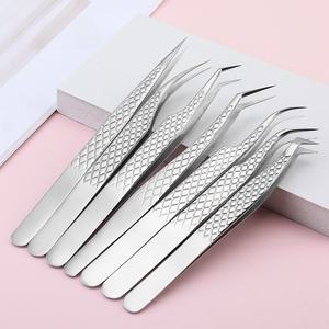 Pince à cils personnalisée avec logo, en acier inoxydable arc-en-ciel, à pointe incurvée de précision, outils d'extension de fibres - Product Image 3
