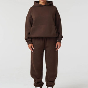 ชุดวอร์มผู้หญิงสีพื้น สตรีทแวร์มาใหม่ ชุดลำลองสำหรับผู้ใหญ่ ผ้าฝ้าย 100% ชุดออกกำลังกายสำหรับผู้หญิง - Product Image 1