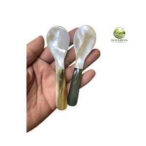 Cuillère en nacre naturelle écologique plaquée argent, moderne et luxueuse, cadeau d'affaires, cuillère à café et à dessert, vente en gros - Product Image 3