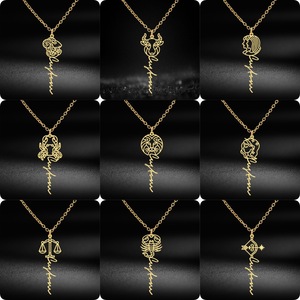 Collier Pendentif Personnalisé avec Douze Signes du Zodiaque, Breloque Familiale en Acier Inoxydable, Bijou Idéal pour le Quotidien et les Cadeaux - Product Image 4
