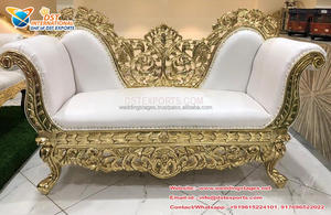 Lujoso escenario de recepción de boda, sofá de boda de madera tallada con sillas, conjunto de sofá de boda de diseñador tallado a mano - Product Image 2