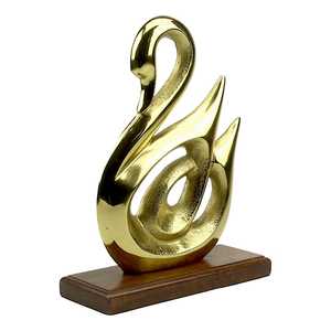 Jaffs Exports Golden Abstract Swan Sculpture Handmade Eco-Friendly Aluminium Artistic Contemporary Tabletop <b>Decor</b> for Living - Product Image 6