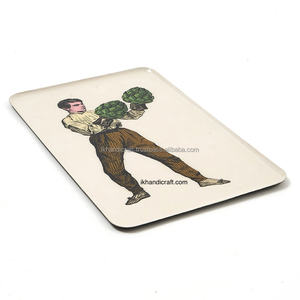 Plateau à bibelots rectangulaire moderne en métal de haute qualité, à motif damier, Artishow, émail transparent, multifonctionnel, suspendable et mobile, Ramadan - Product Image 6