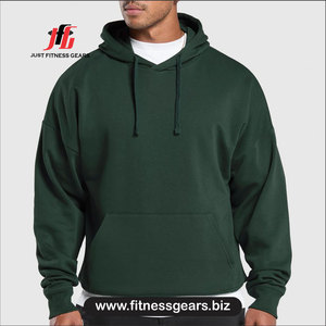 Sweat-shirt à capuche en polaire pour homme, vert uni, décontracté, coupe classique, pour l'automne - Product Image 2
